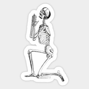 Praying Skeleton Sticker